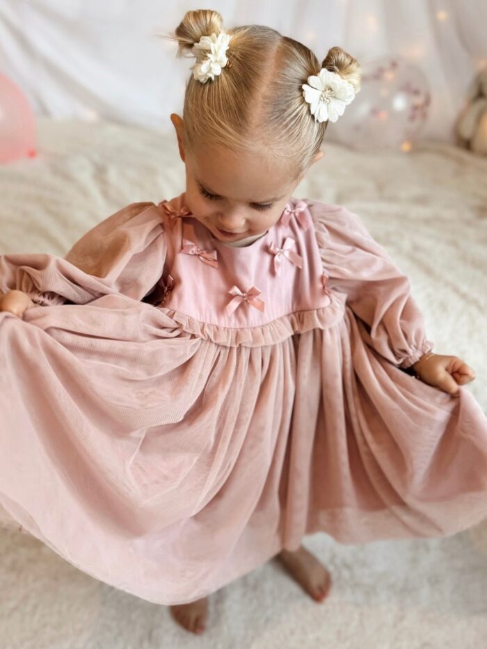 Strikjes meisjes jurk - roze